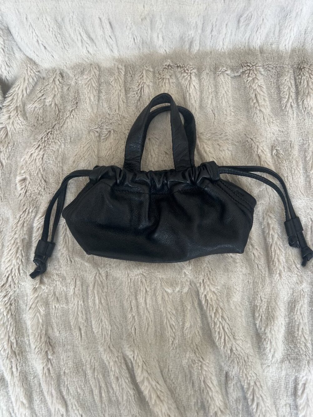 Madewell mini drawstring leather bag